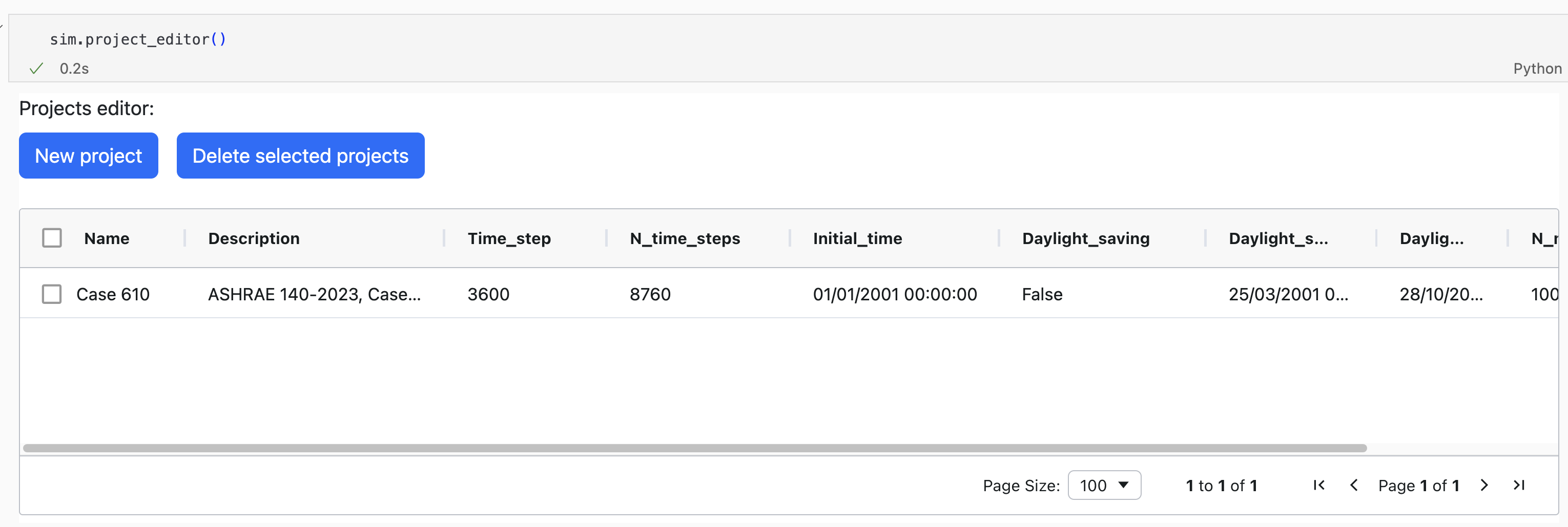 Project editor example